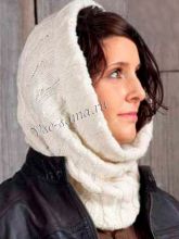 Шарф и варежки с узорами из кос, фото