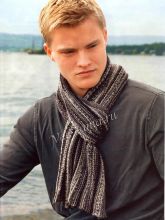 Шарф спицами с продольными полосами