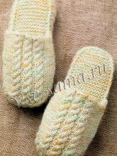 Шлепанцы спицами на толстой подошве