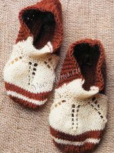 Тапочки спицами с ажурным узором