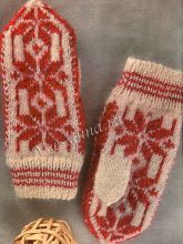 Варежки Цветы на снегу