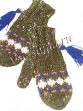 Варежки с кисточками