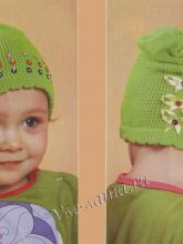 Зеленая шапочка с пайетками