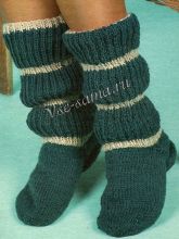 Зеленые гольфы в полоску