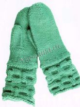 Зеленые варежки спицами