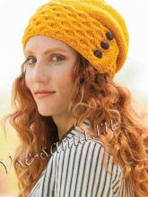 Шапочка спицами Солнечные соты, фото