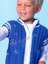 Бело-синий жилет