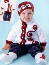 Белый комплект с бордовой отделкой