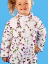 Белый жакет из фасонной пряжи, фото