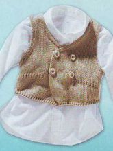 Бежевый жилет на ребенка