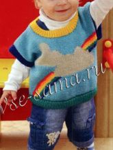 Безрукавка для ребенка спицами Радуга