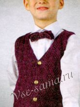 Бордовый жилет и галстук-бабочка
