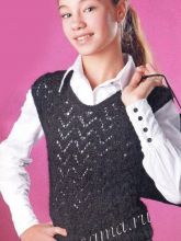 Черный жилет с ажурным узором