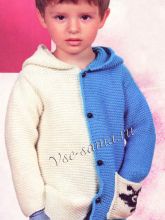 Двухцветный жакет с капюшоном