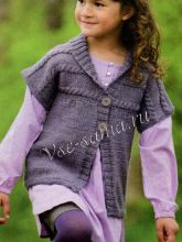 Фиолетовая безрукавка спицами