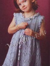 Голубое платье с пушистой отделкой