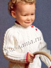 Ирландский пуловер с красными планками