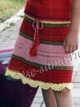 Юбка спицами в полоску