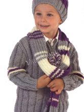 Жакет на молнии, шапочка и шарф