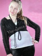 Жакет с ажурными полосками