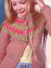 Жакет с круглой кокеткой с жаккардом