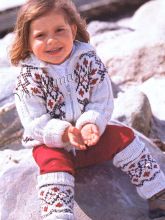 Жаккардовый жакет с капюшоном и гетры