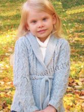 Кардиган с косами из бобинной пряжи