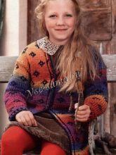 Кардиган спицами цвета фруктов и ягод