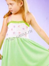 Комбинированное платье спицами на бретелях