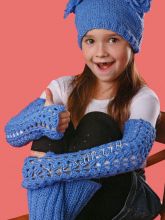 Комплект спицами и крючком - лазурь