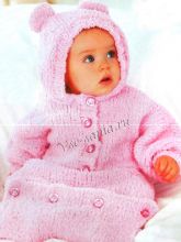 Конверт спицами Розовый мишка