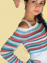 Короткий пуловер в полоску