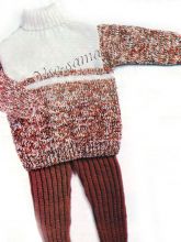 Костюм спицами - джемпер и штанишки