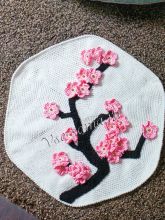 Коврик крючком Сакура