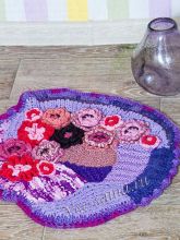 Коврик крючком Цветочная поляна