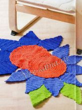 Коврик крючком Васильки