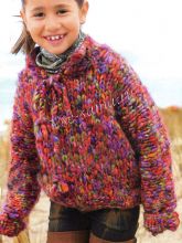 Красный меланжевый пуловер спицами