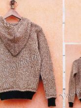 Меланжевый пуловер с капюшоном, фото