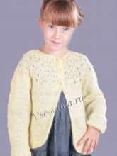 Мохеровый жакет с круглой кокеткой