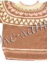 Норвежский пуловер спицами с сердечками