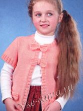 Персиковый жакет с бантиками