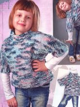 Пестрый пуловер с короткими рукавами