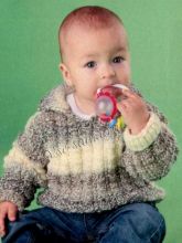 Пестрый пуловер спицами на мальчика