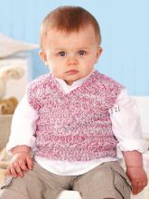 Пестрый жилет спицами для малыша