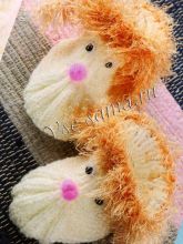 Пинетки спицами - собачка