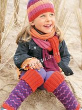 Платье, шапка, шарф и гетры спицами