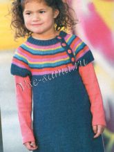 Платье-туника с полосатой кокеткой