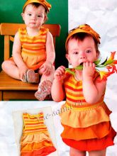 Платье в полоску с оборками