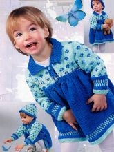 Платье и шапочка с жаккардовым узором