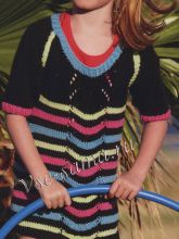 Полосатая туника спицами для девочки